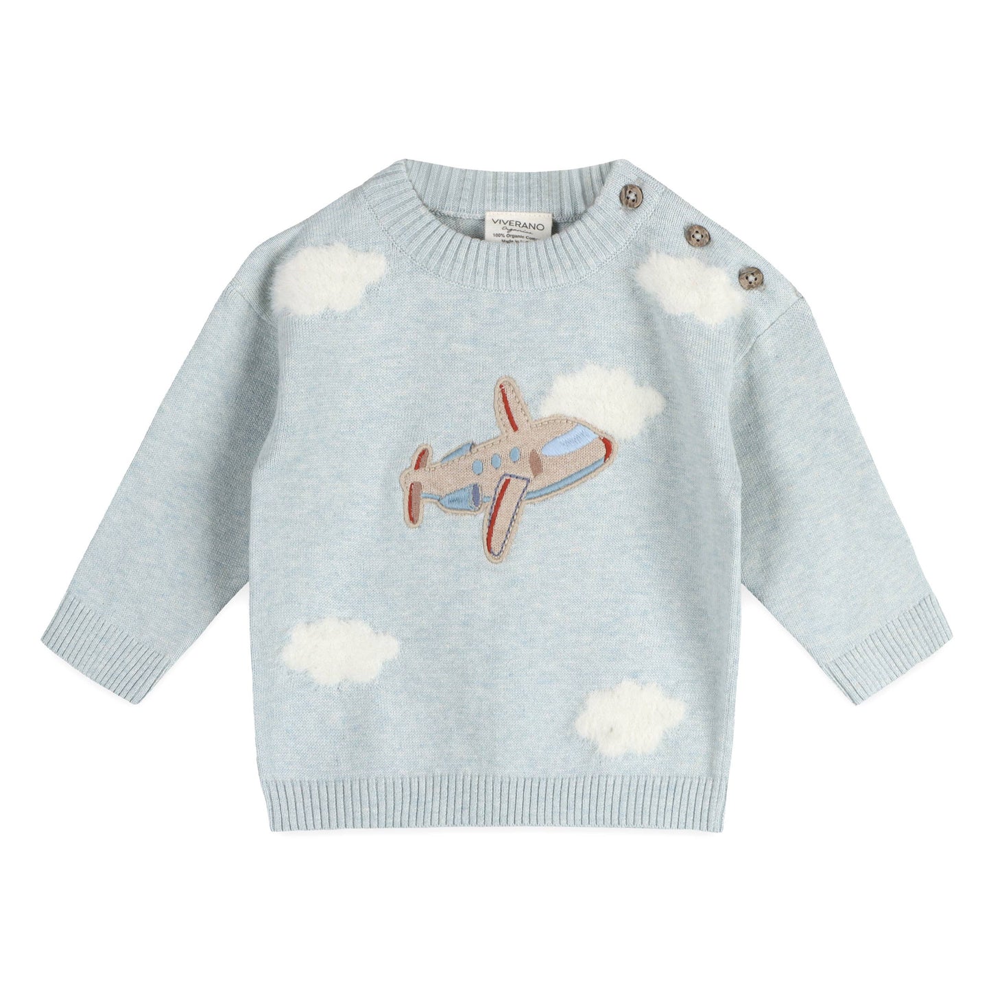 Viverano Organics - Airplane Applique Baby Knit Pullover & Pant Set (Organic)