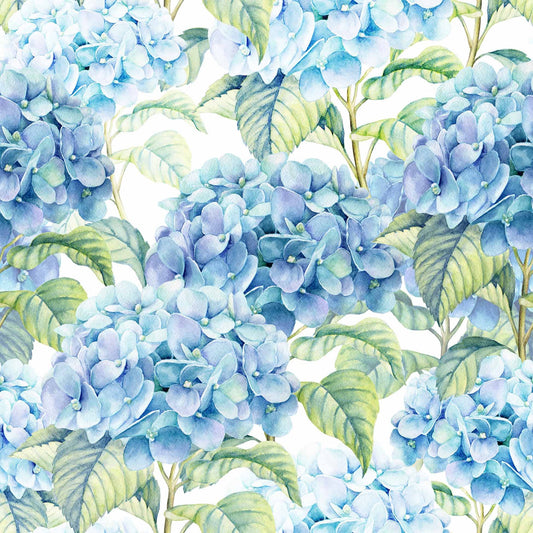 European Excellency - Blue Hydrangea Napkins - Floral Paper Napkins: Lunch