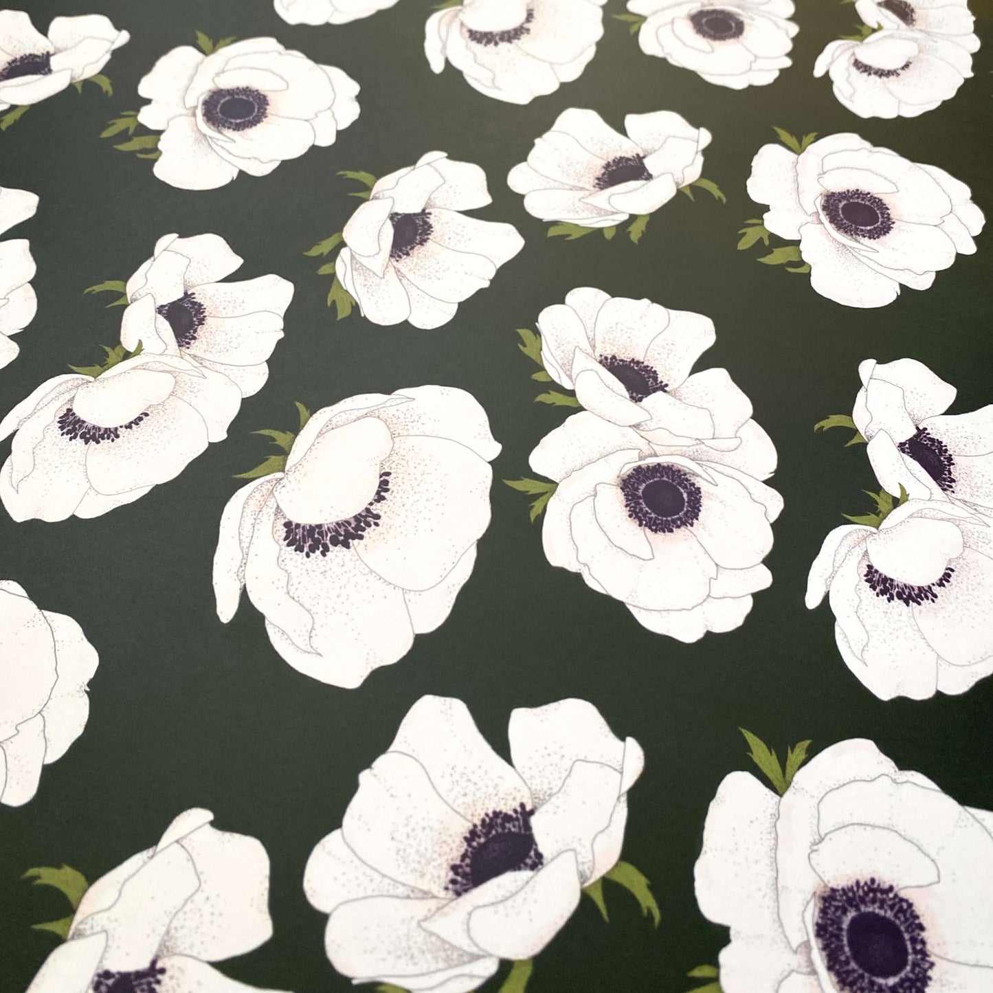 Ballard & Prescott - White Anemone Wrapping Paper: Single Sheets (Case of 3 Sheets)