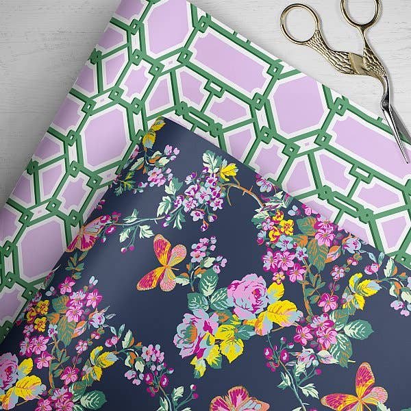 Loralee Lewis - Butterfly Midnight Chintz Collection Gift Wrap