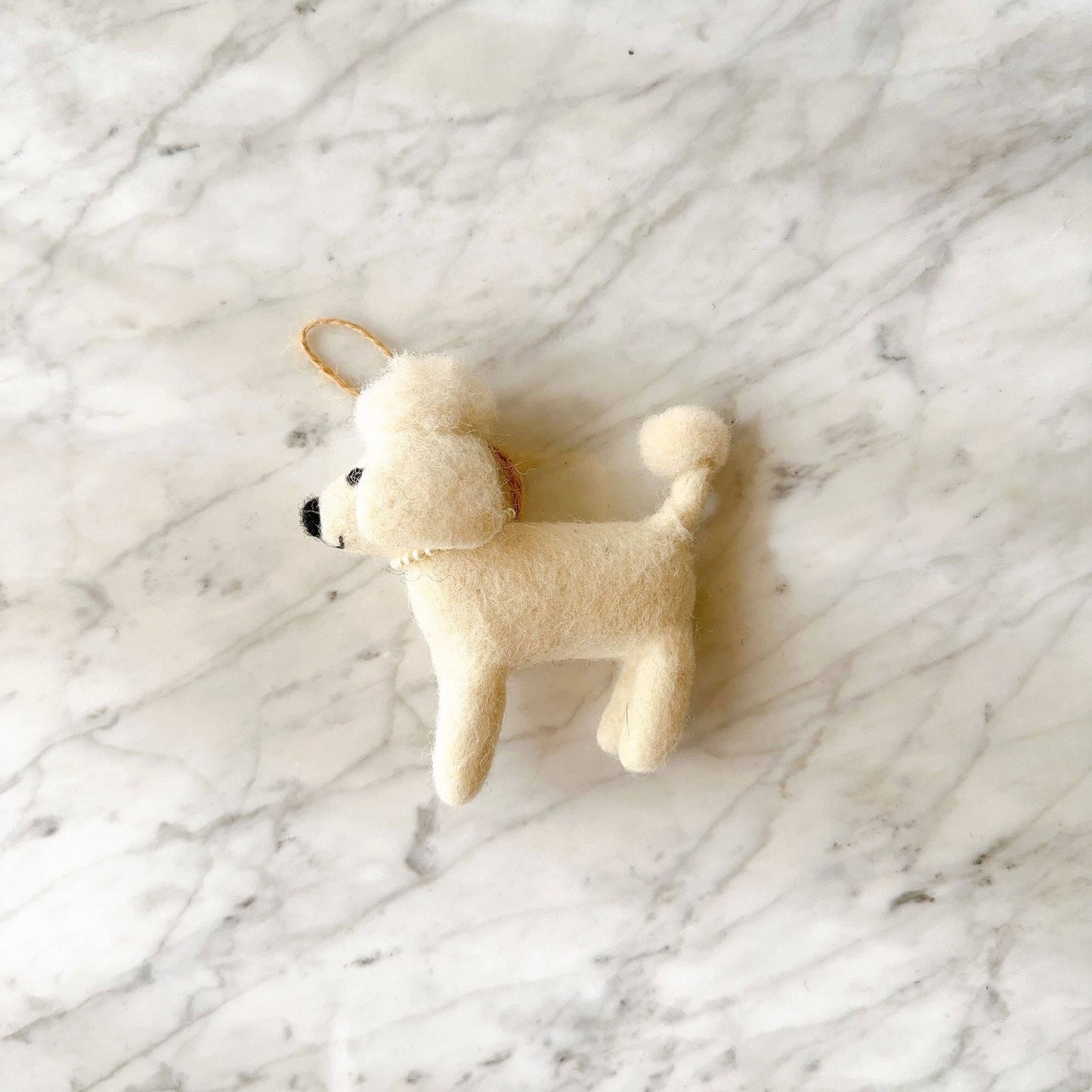 Deer Harbour Design - Felt Ornament - Poodle Ornament: Cream poodle