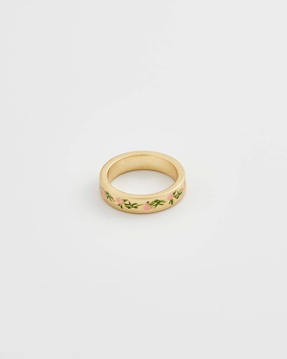 Fable England - FABLE Pink Floral Hoop Ring: Small