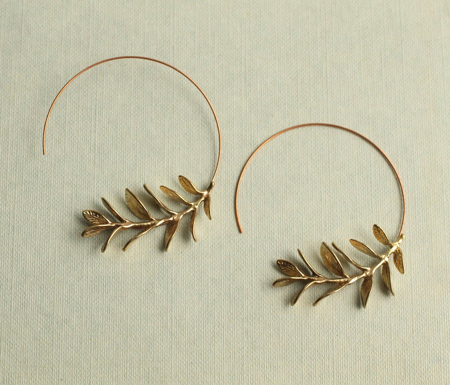 Silk Purse, Sow's Ear - Botanical Leaf Hoops: Gold / 5cm