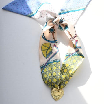 Horse Scarf Necklace w/ Gold Heart