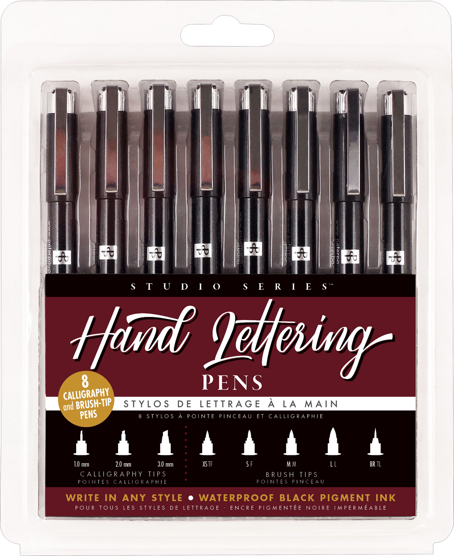 Peter Pauper Press - Studio Series Hand Lettering Pens (set of 8)