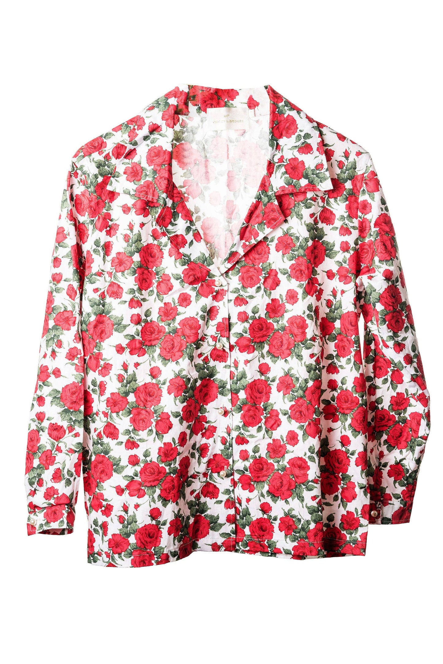 Fleur Button Down Top: Rouge ML