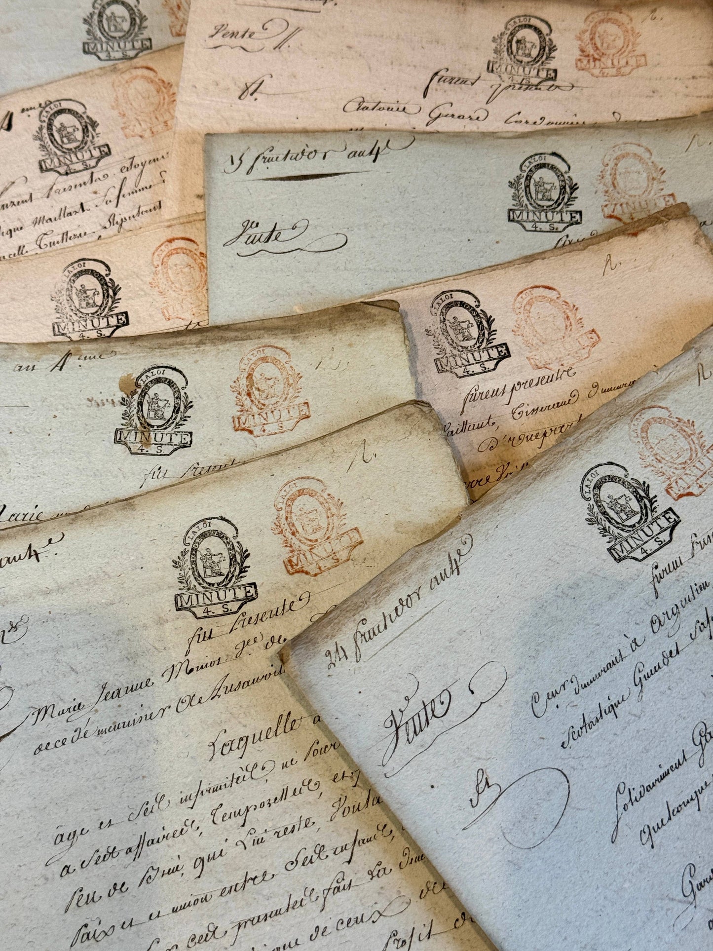 Monahan Papers - 1700s Double Red and Black Stamped Antique French Document