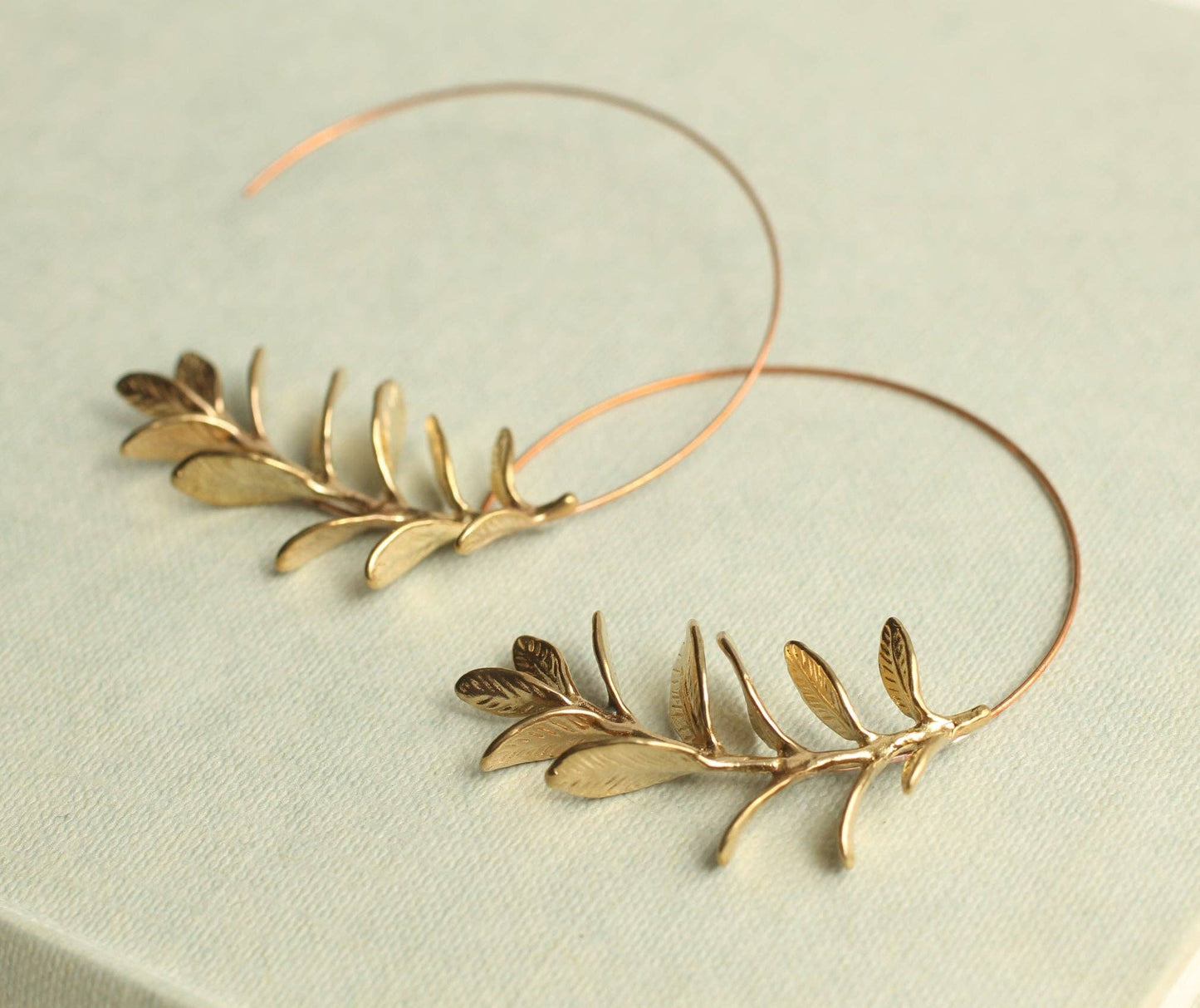 Silk Purse, Sow's Ear - Botanical Leaf Hoops: Gold / 5cm