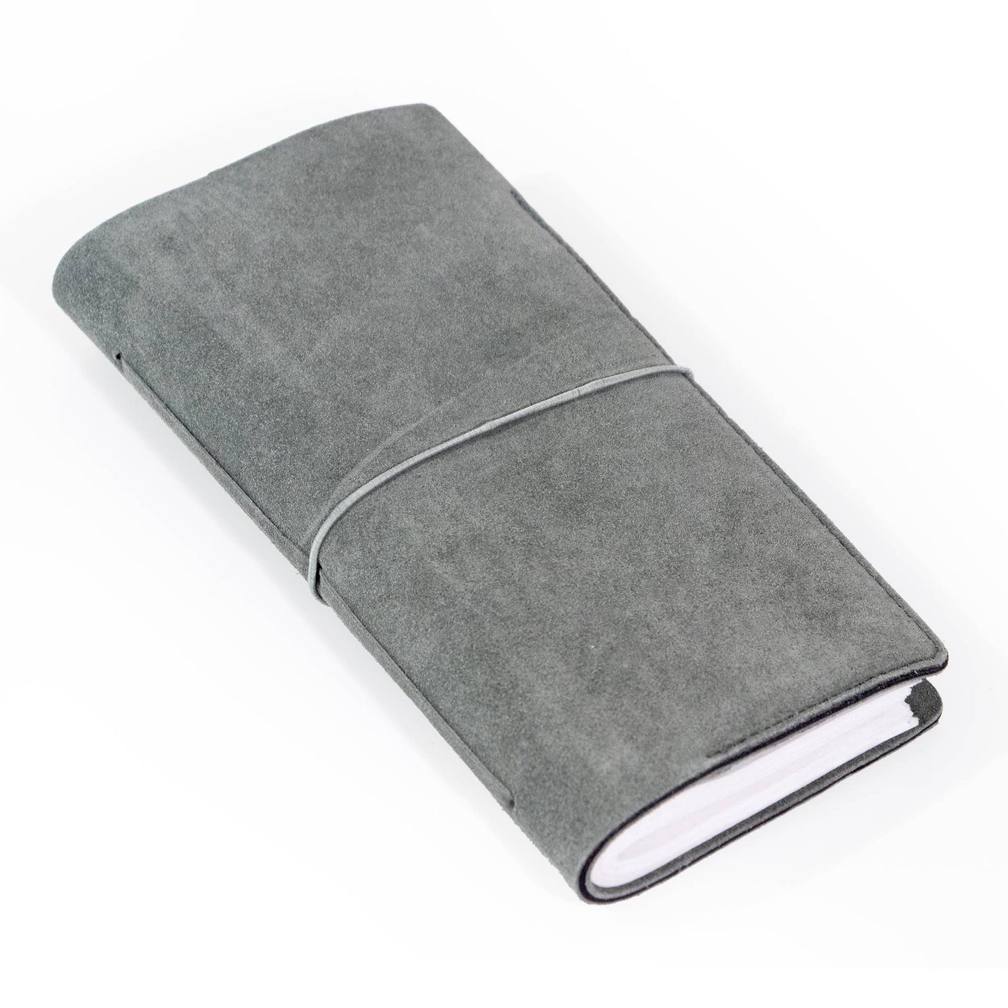 Andaluca - Teal Grey Suede Journal W/ Organic Cotton Paper:  Small