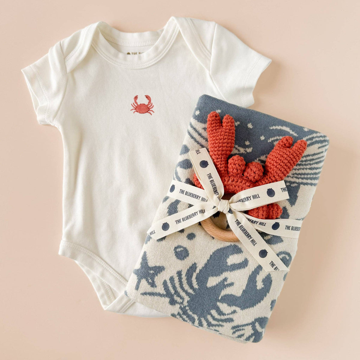 The Blueberry Hill - Blanket Nautical Summer Ocean Organic Cotton Baby Gift
