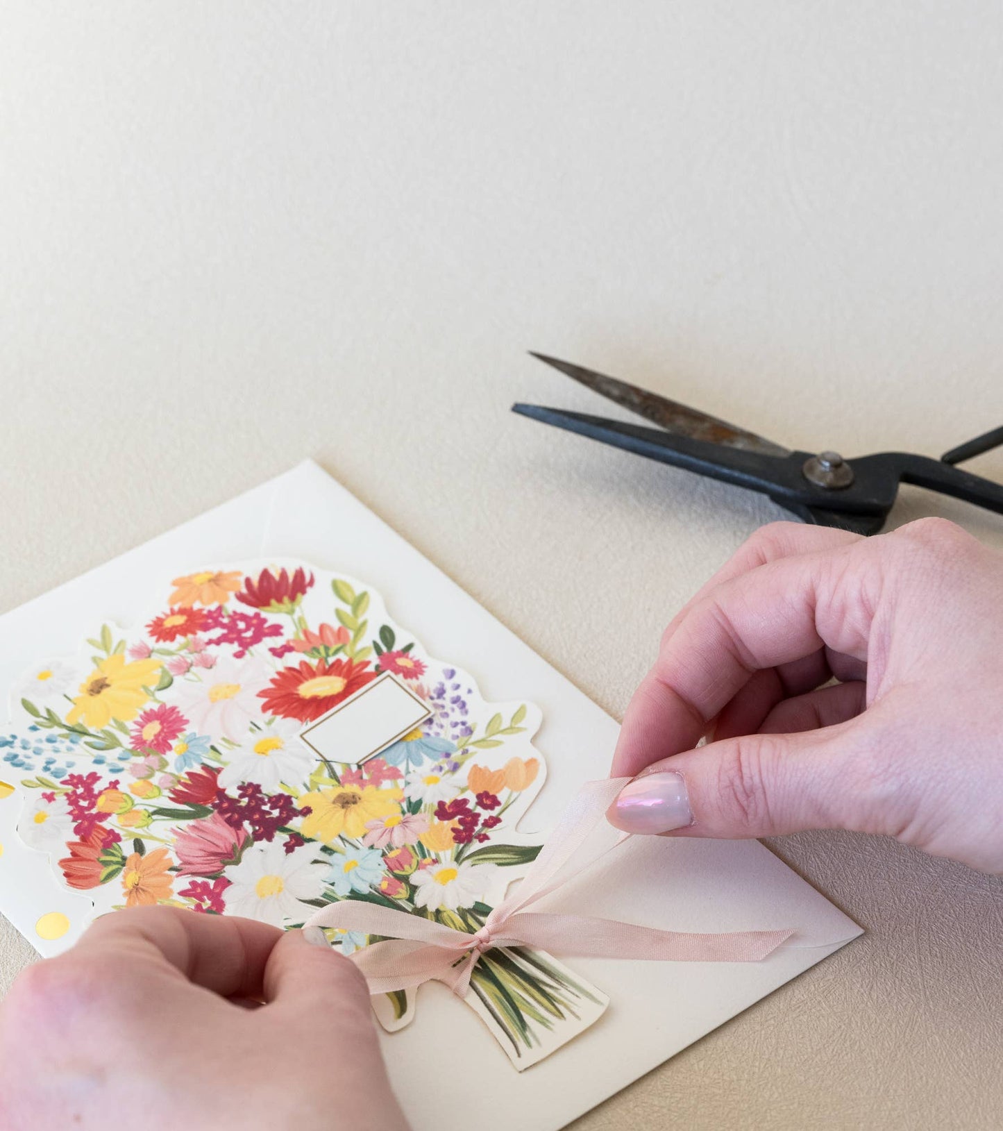 The First Snow - A Flower Bouquet Die Cut Versatile Greeting Card