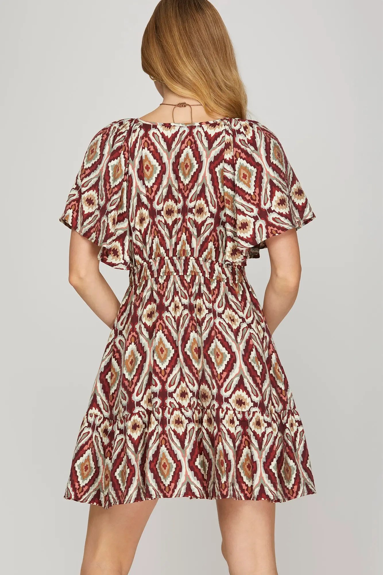 Celia Berry Flutter Sleeve Dress
