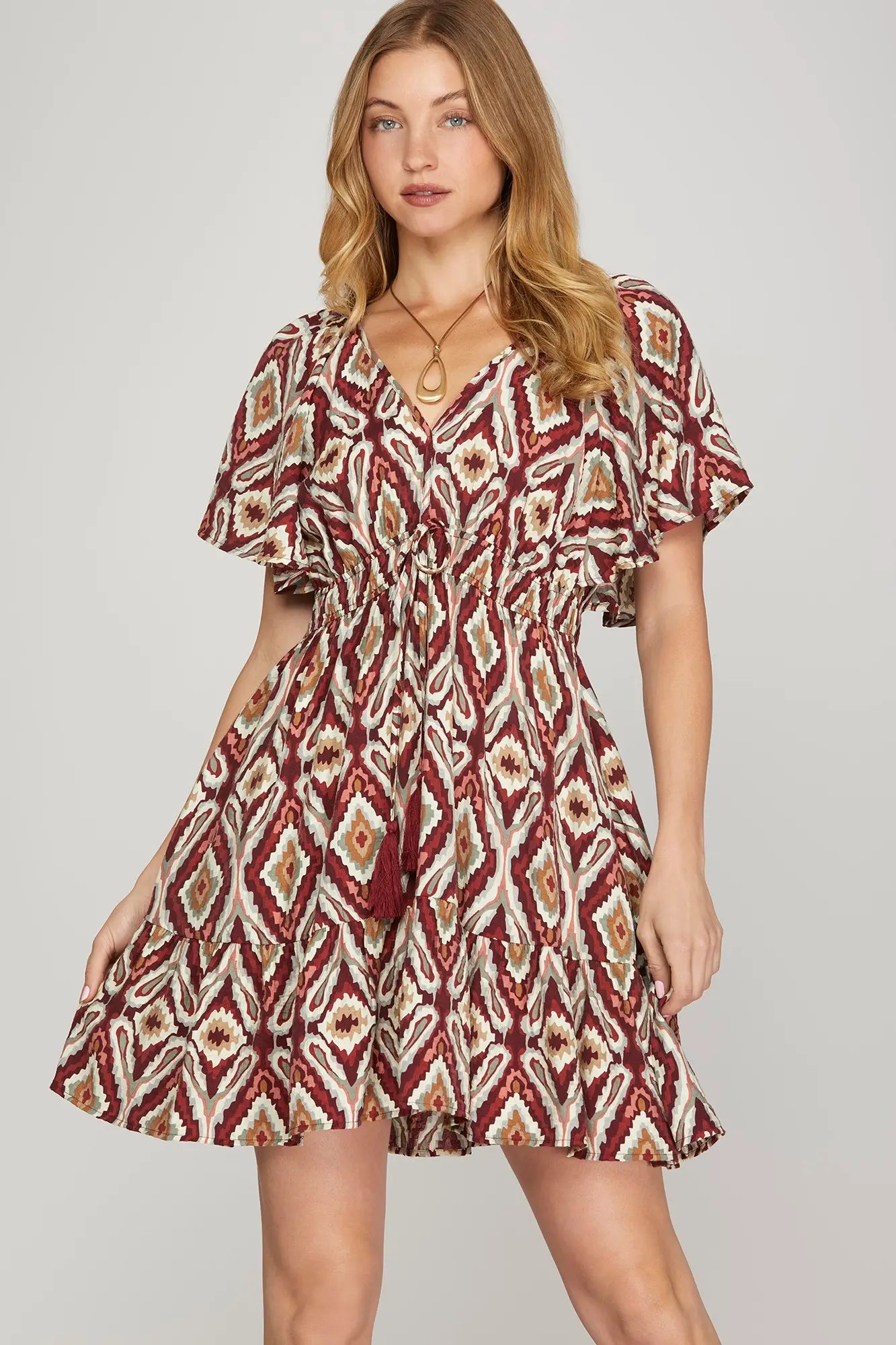 Celia Berry Flutter Sleeve Dress