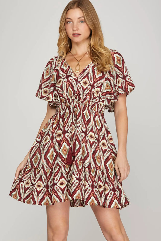 Celia Berry Flutter Sleeve Dress