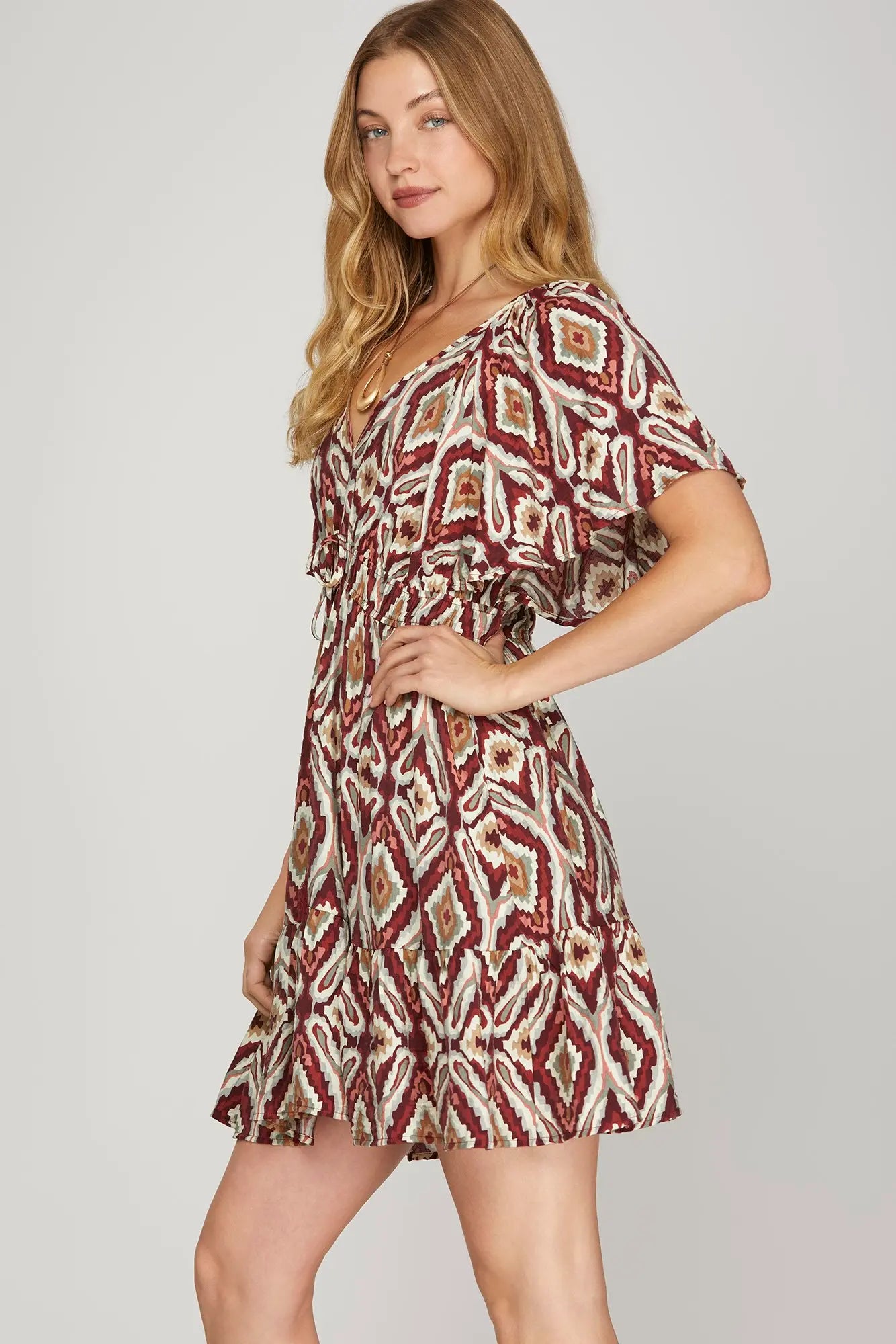 Celia Berry Flutter Sleeve Dress