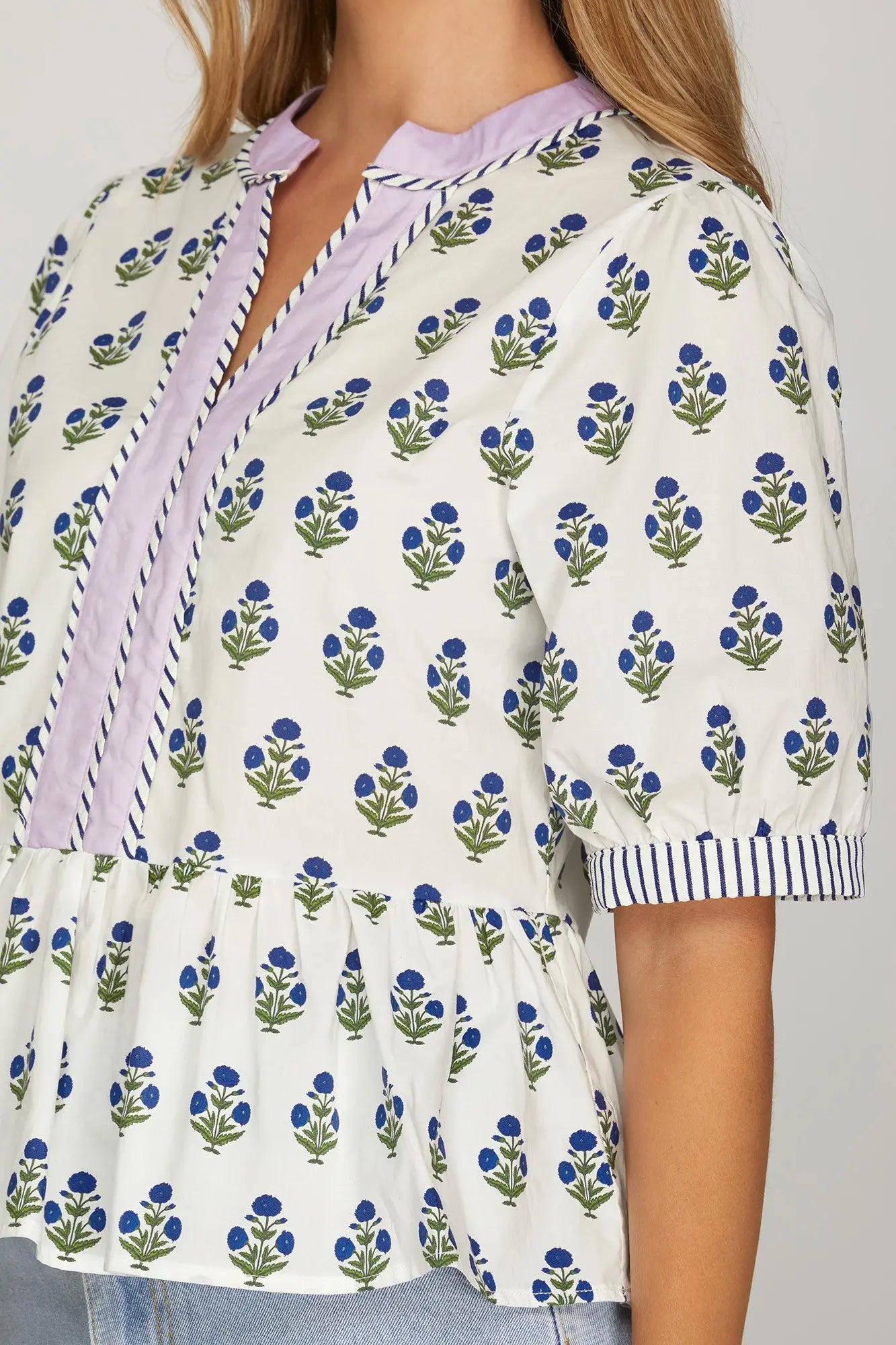 Bianca Block Print Top