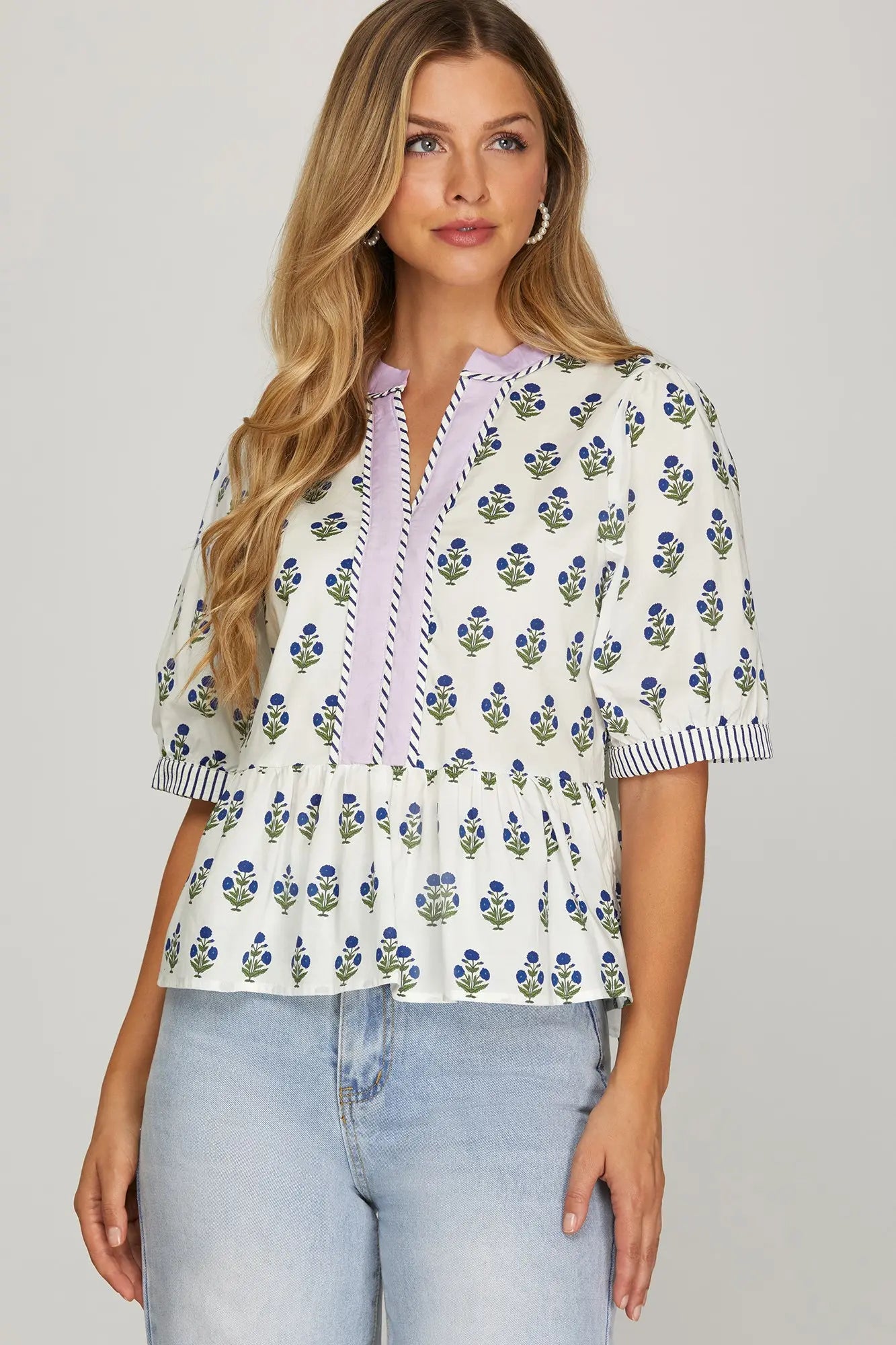 Bianca Block Print Top