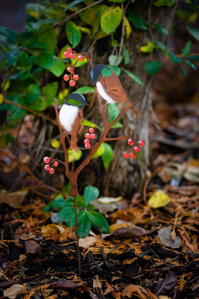 Elegant Garden Design - Chickadees & Berries Pick -Painted