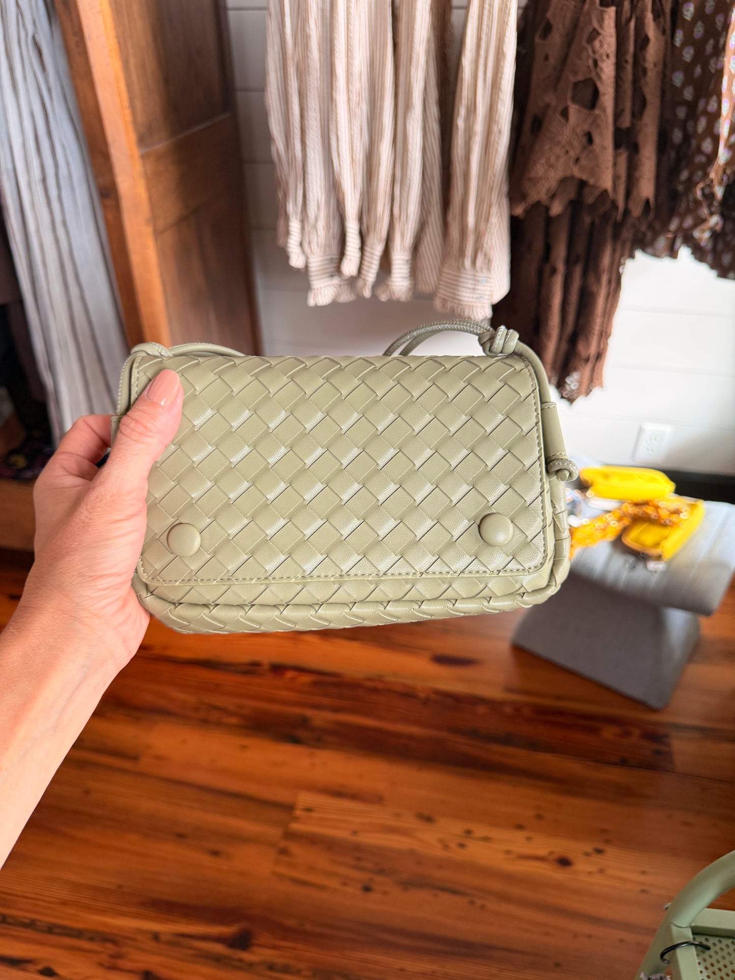 Handbag - Sage Green / Woven
