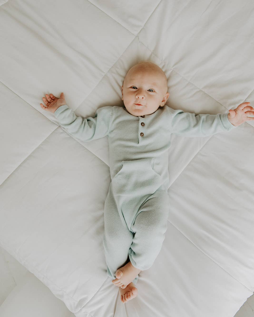 Viverano Organics - Milan Pastel Kangaroo Pocket Baby Jumpsuit (organic cotton)