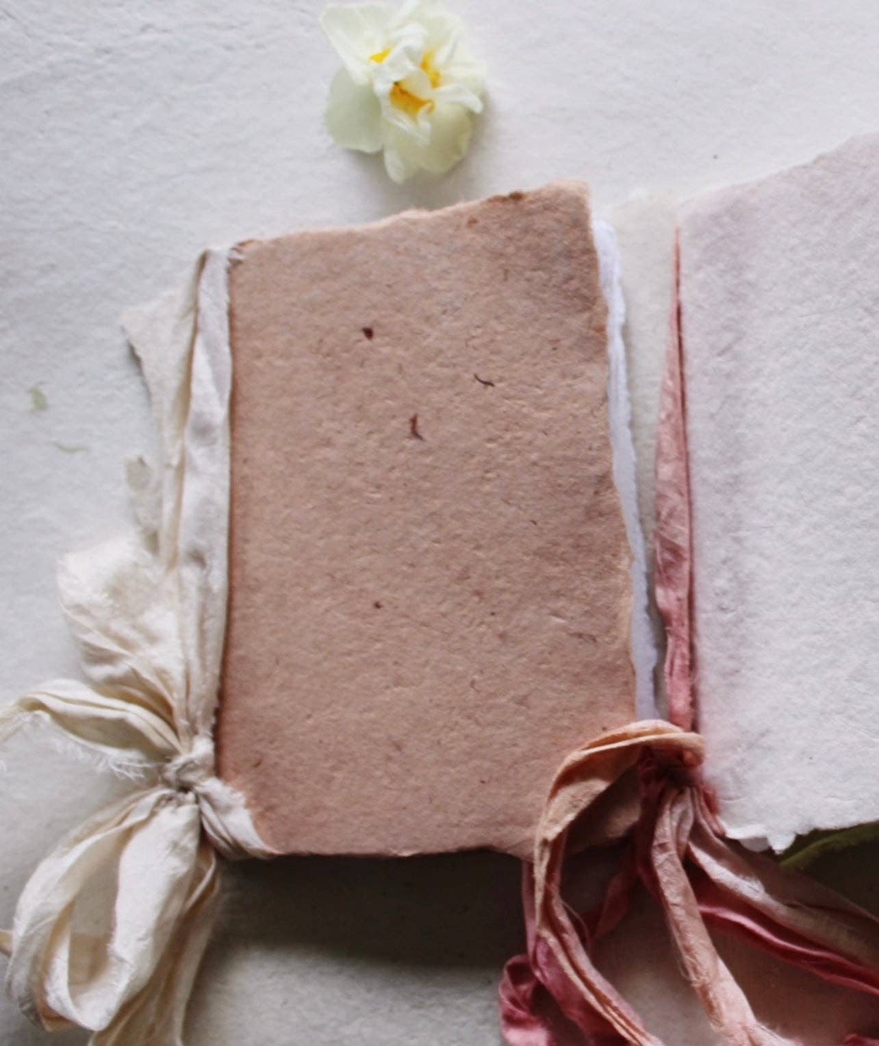 farmette - Notebooks - II: Rose paper with soft cloud silk ribbon