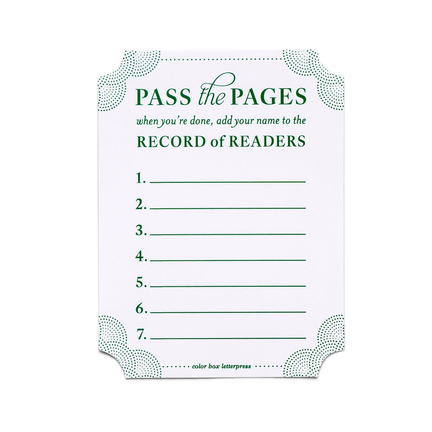 Color Box Design & Letterpress - Bookplates | Pass The Pages | Set of 4