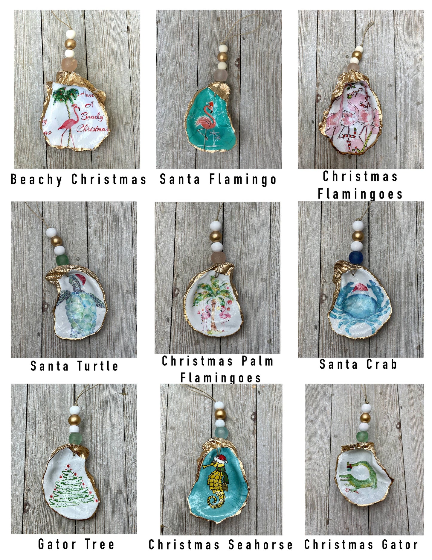 Oyster Ornaments- Decoupage Christmas Designs: Ginger Jar Tree