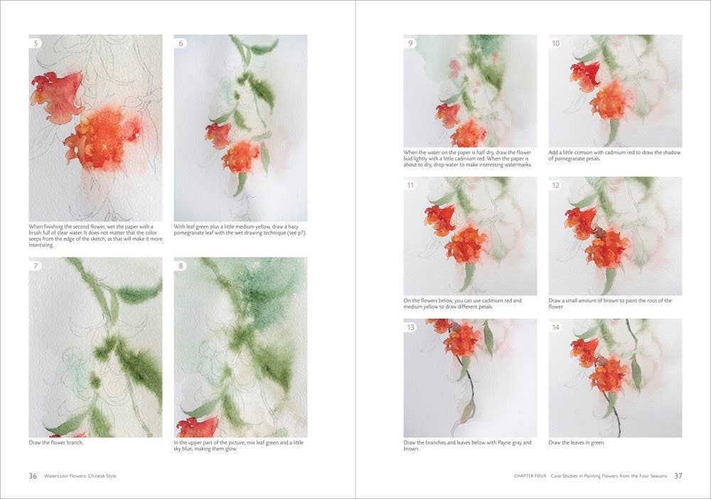 Independent Publishers Group - Watercolor Flowers Chinese Style: Paperback / 132 / 7.25 x 10.25 x 0.4