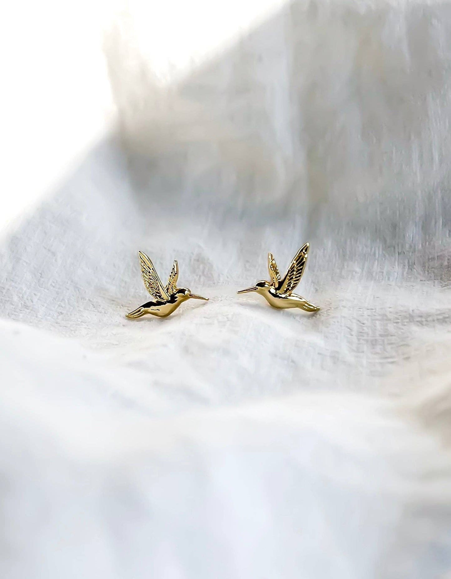 Natalie Clare Collections - Gold Hummingbird Stud Earrings