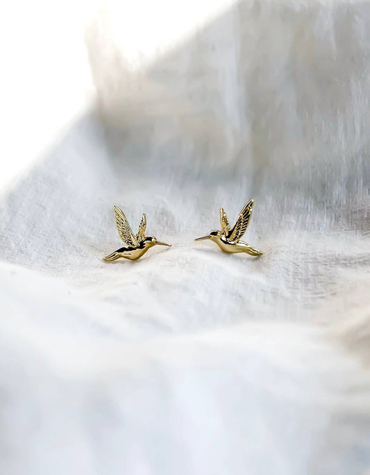 Natalie Clare Collections - Gold Hummingbird Stud Earrings