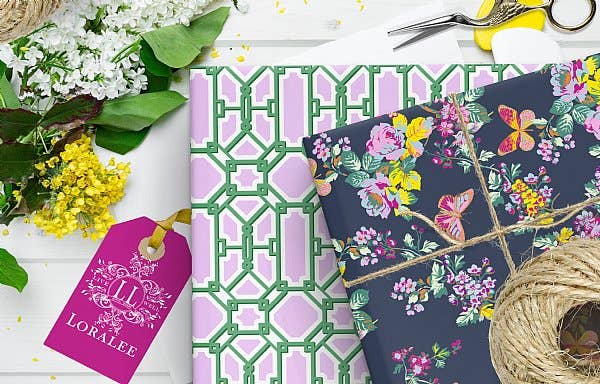 Loralee Lewis - Butterfly Midnight Chintz Collection Gift Wrap