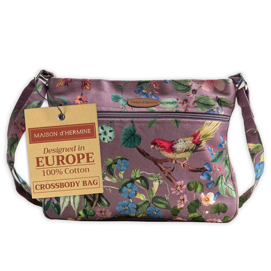 Maison d'Hermine - Design in Every Thread - Crossbody Bag 100% Cotton Sling Bag for Women - Eden -Violet