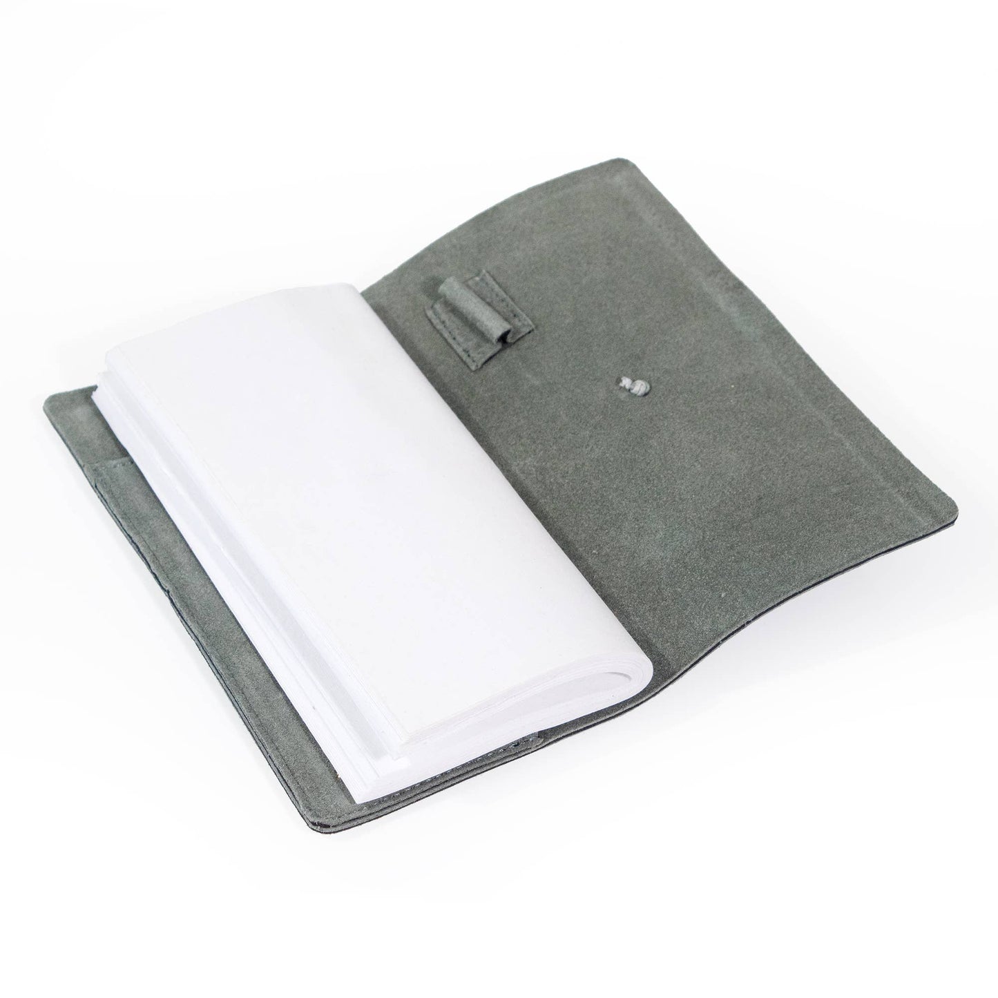 Andaluca - Teal Grey Suede Journal W/ Organic Cotton Paper:  Small
