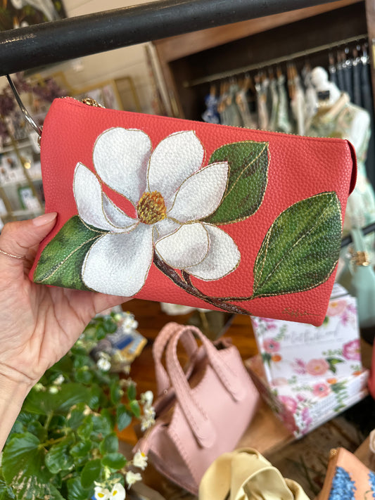 Southern Magnolia  Hand Painted Purse
