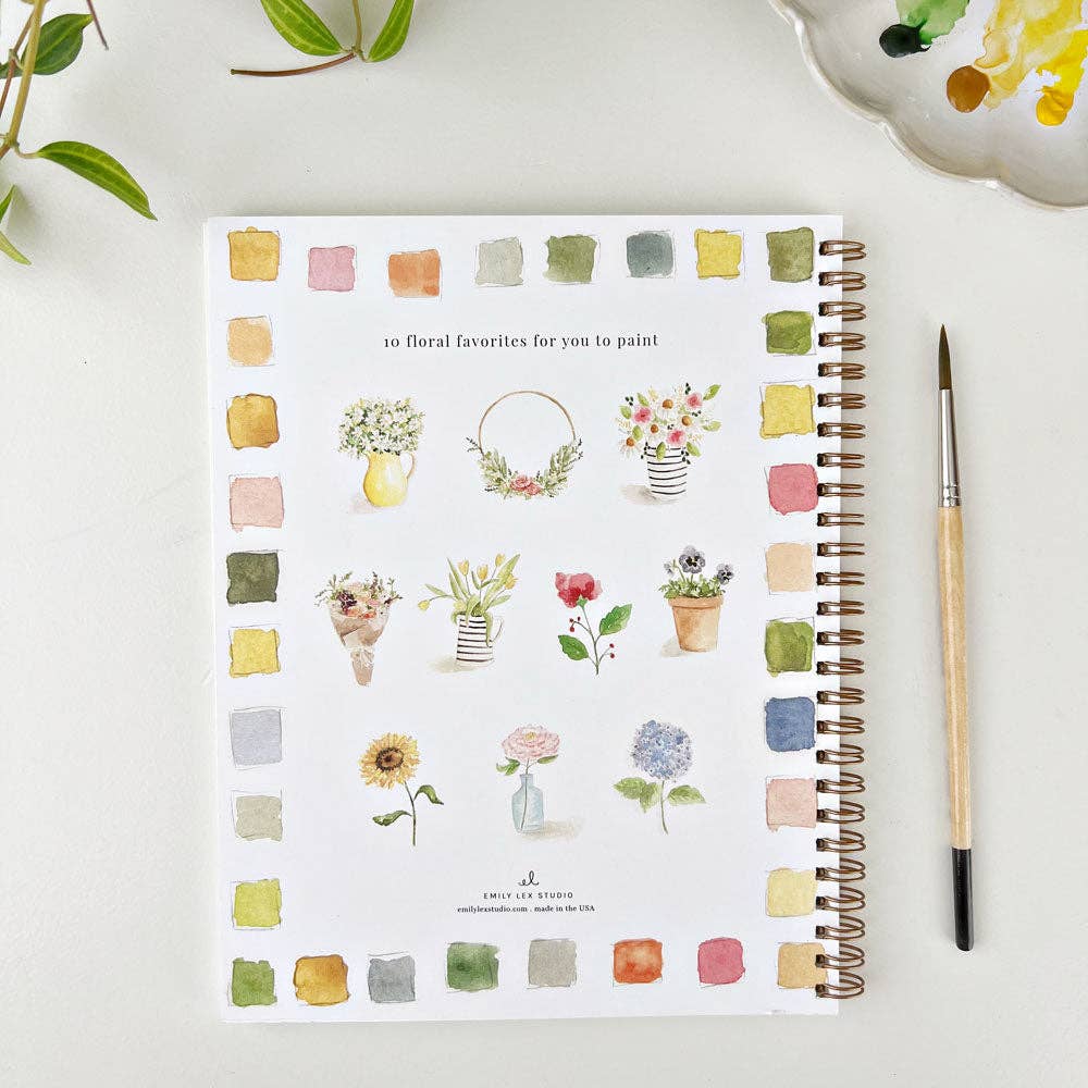 emily lex studio - Flowers watercolor workbook