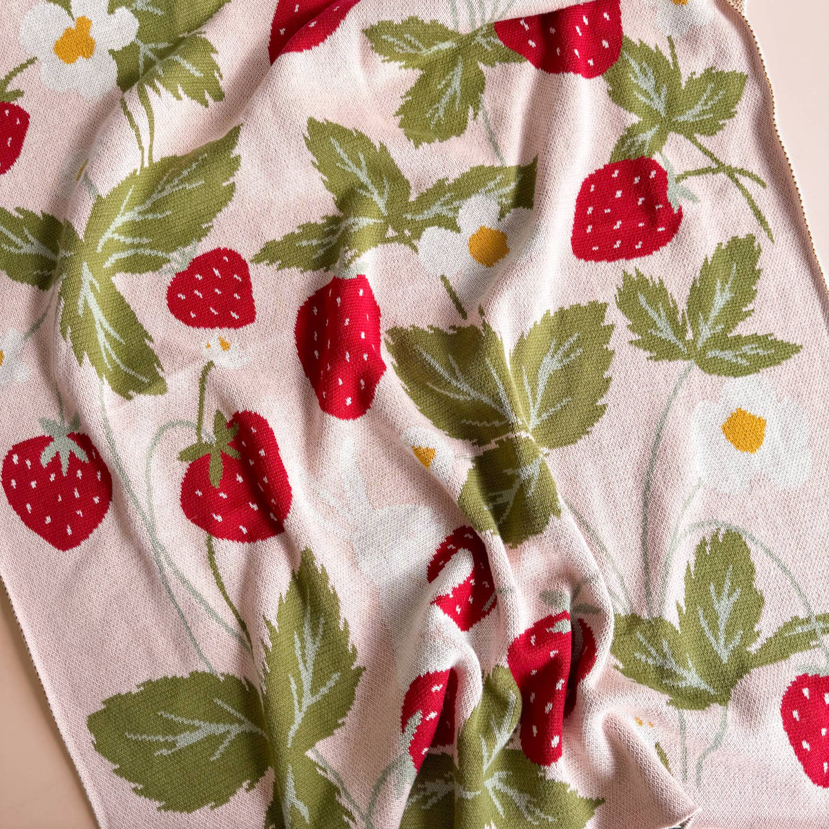 The Blueberry Hill - Blanket Strawberry Bunny Organic Baby Decor Summer Gift