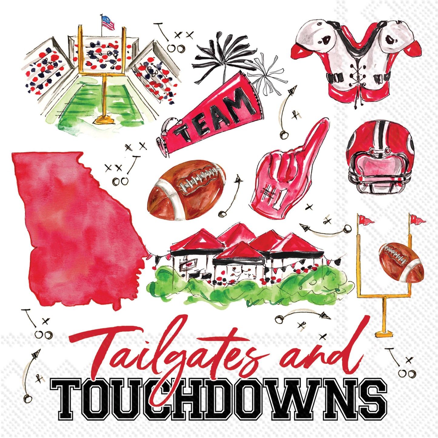 Boston International - Paper Cocktail Napkins 20 Ct Athens Ga Pep Rally