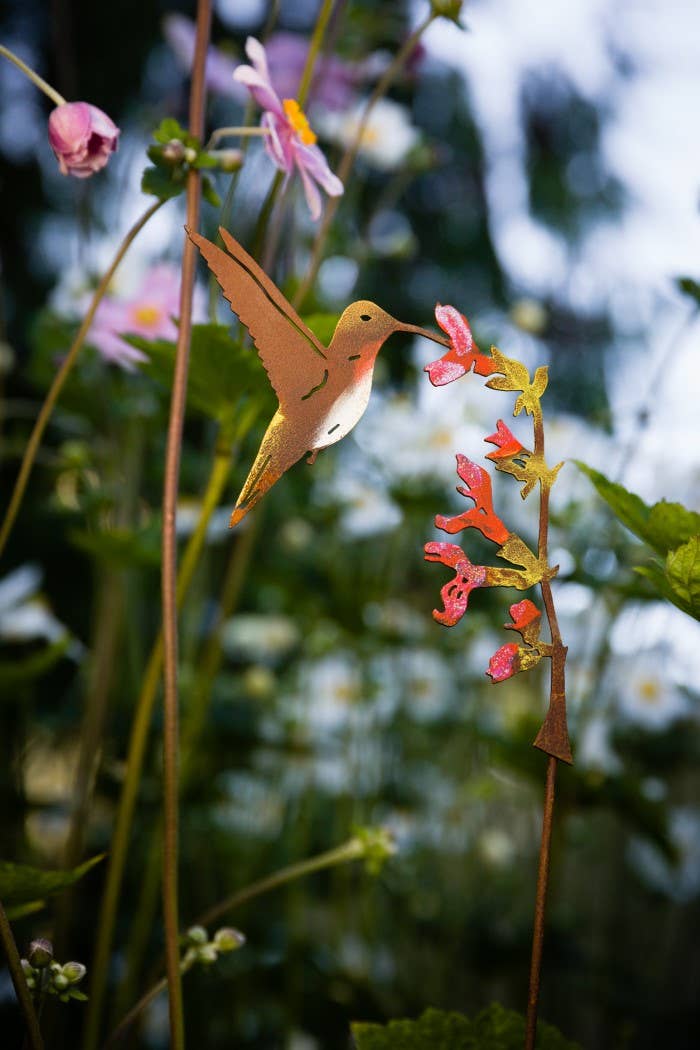 Elegant Garden Design - Hummingbird on Salvia Pick -Painted