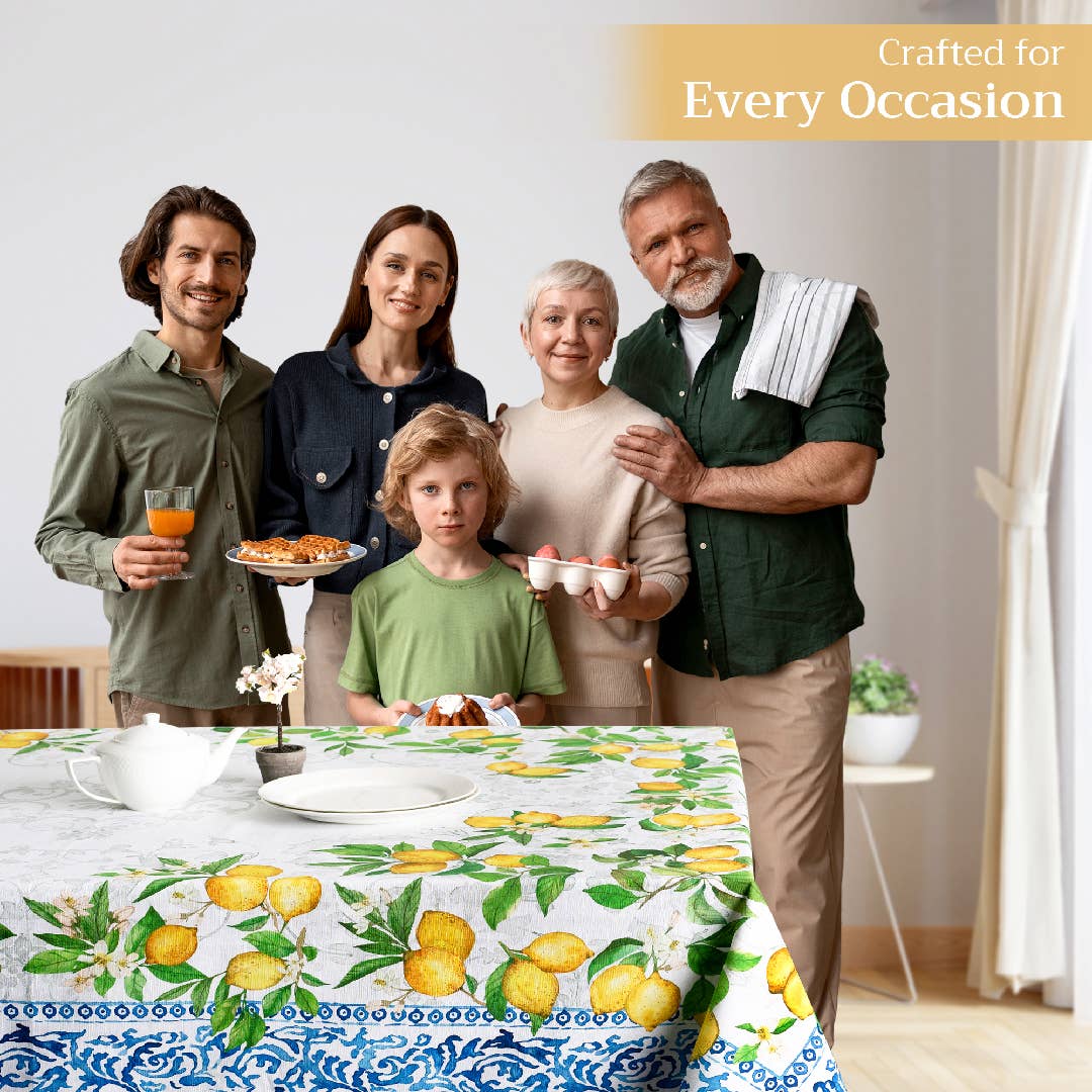 Maison d'Hermine - Design in Every Thread - Tablecloths 100% Cotton - 3 Shapes - Cedrat