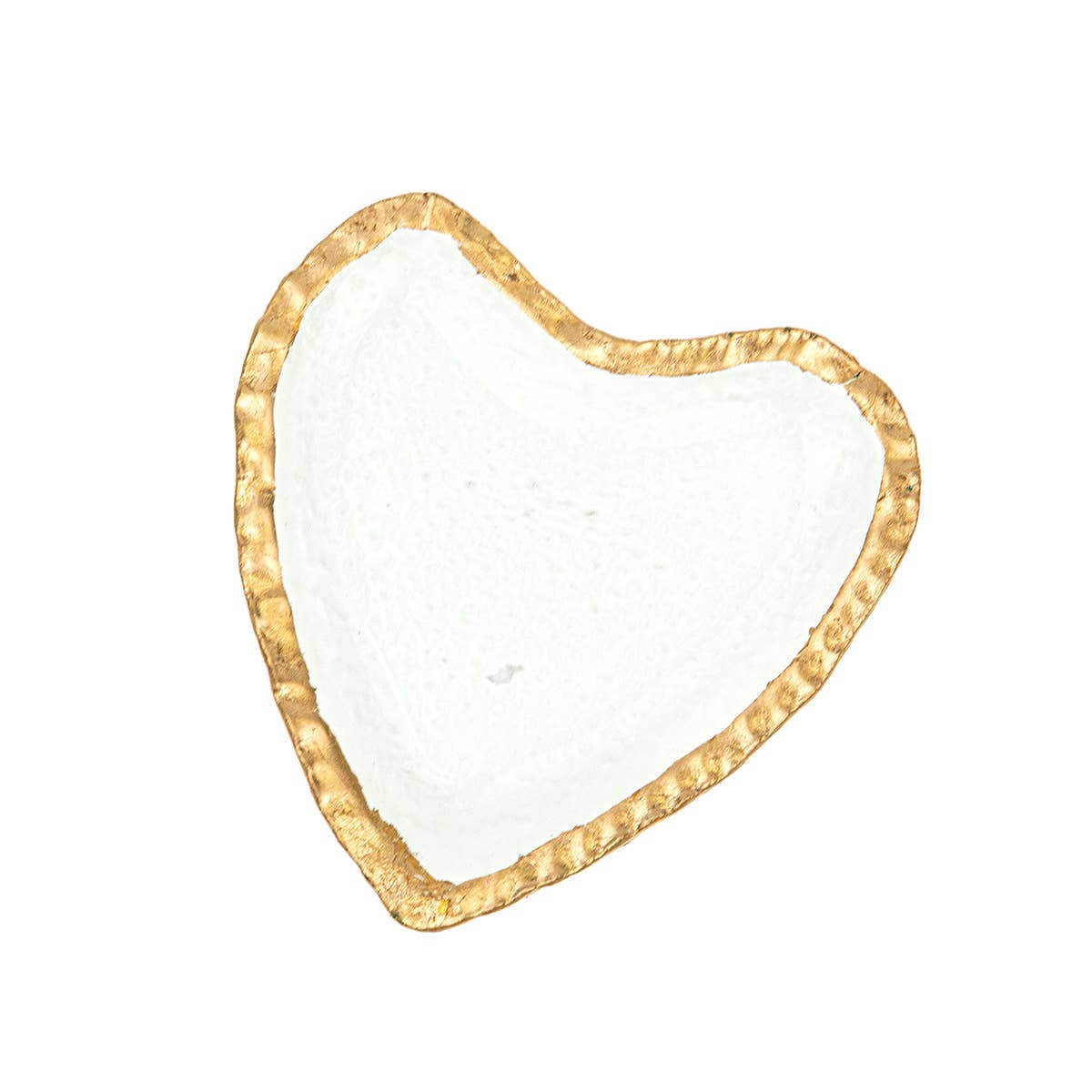 The Royal Standard - Heart Glass Trinket Dish   Clear/Gold   4.7x.6x4.5