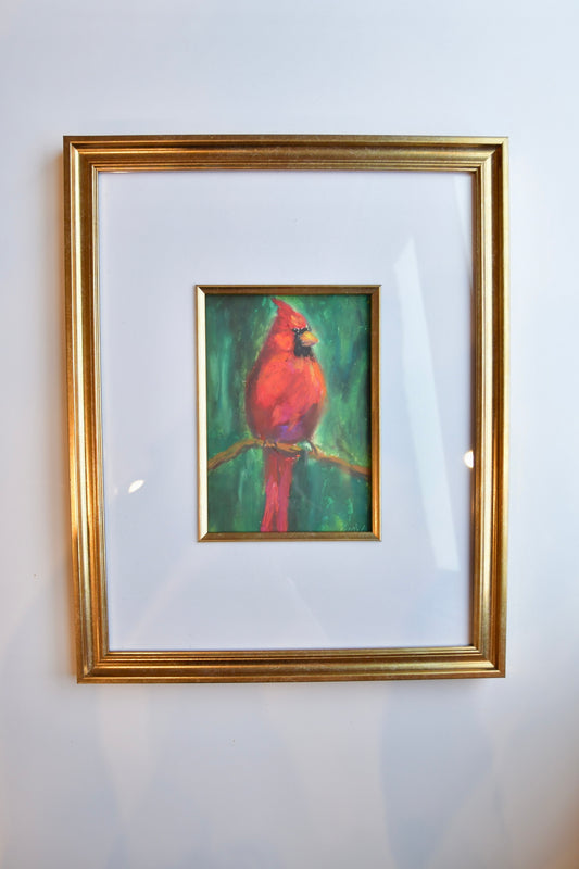 Cardinal - Oil Pastel Artwork