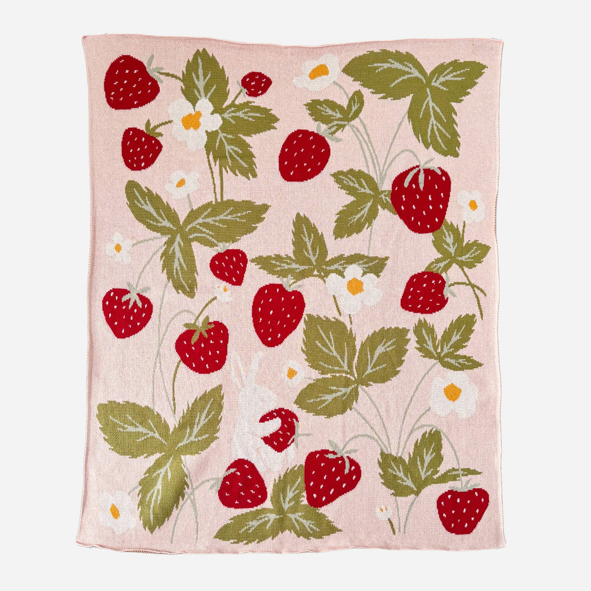 The Blueberry Hill - Blanket Strawberry Bunny Organic Baby Decor Summer Gift