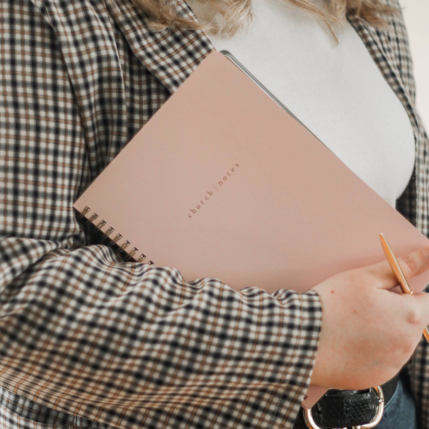 Blush Pink Spiral Church Notes Notebook