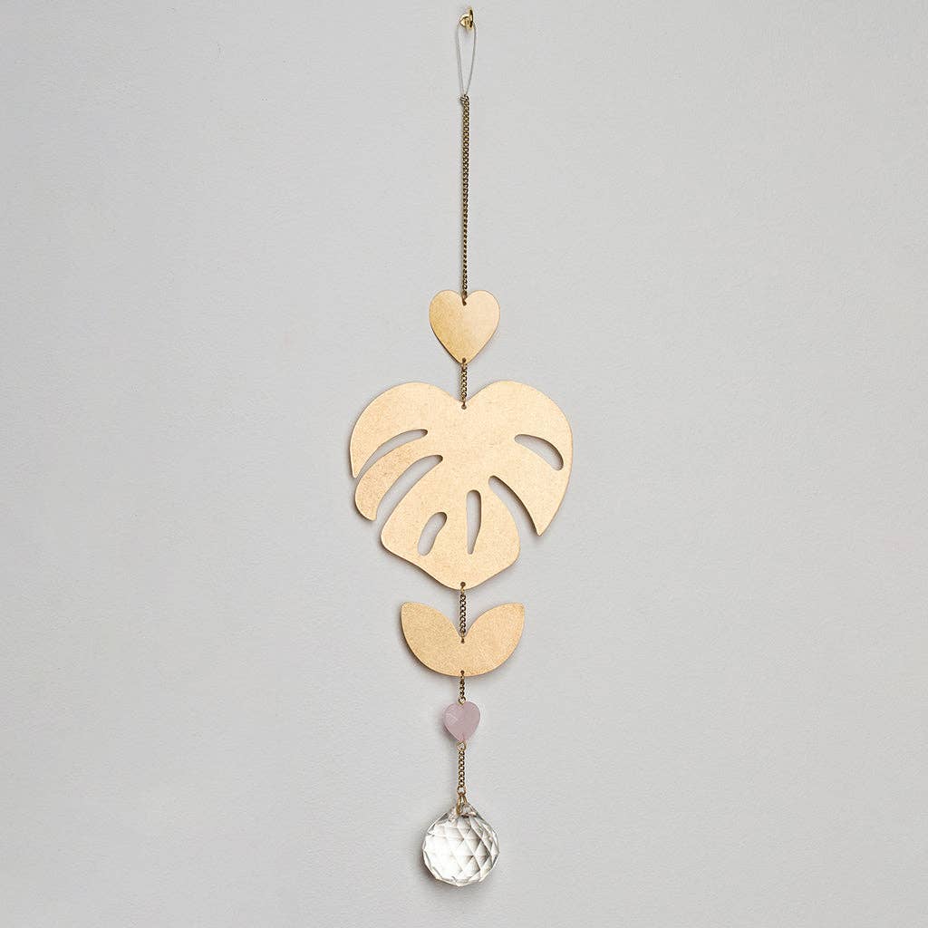 Scout Curated Wears - Suncatcher - Monstera Leaf/Rose Quartz