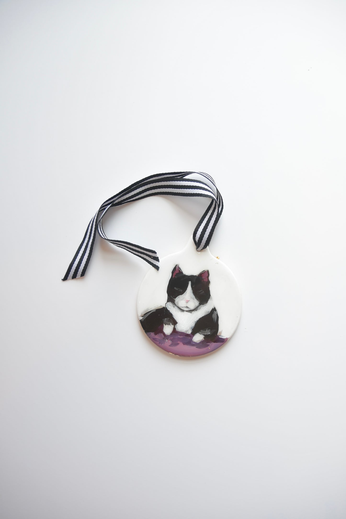 Sleepy Cat Ceramic Art Ornament