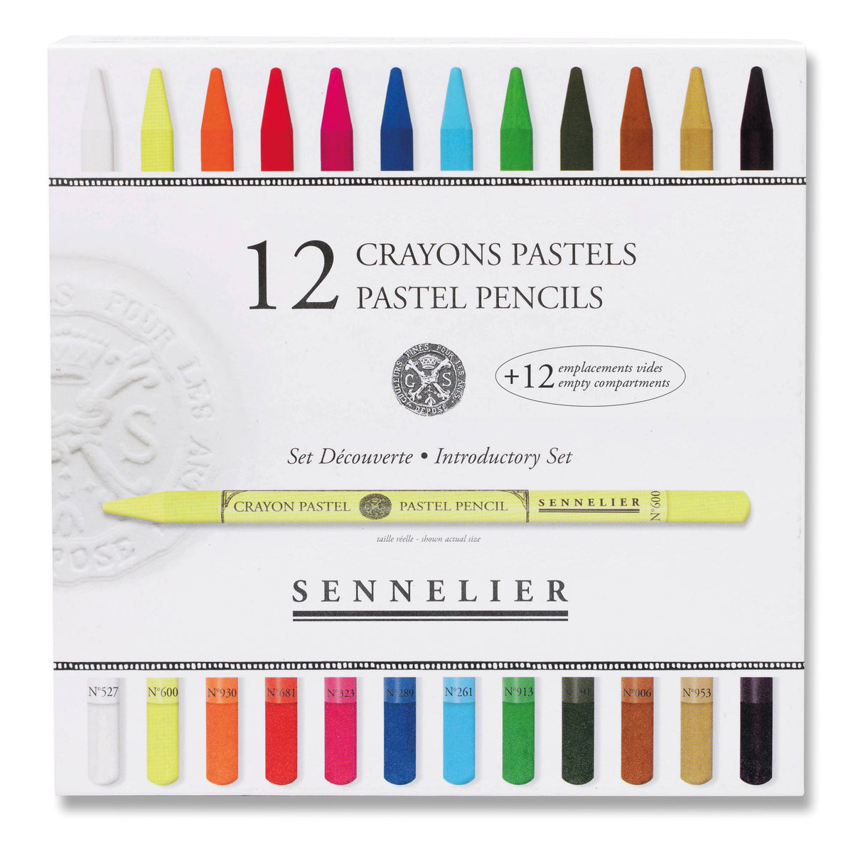 Sennelier- Pastel Pencils - Set/12 + 12 Empty Slots
