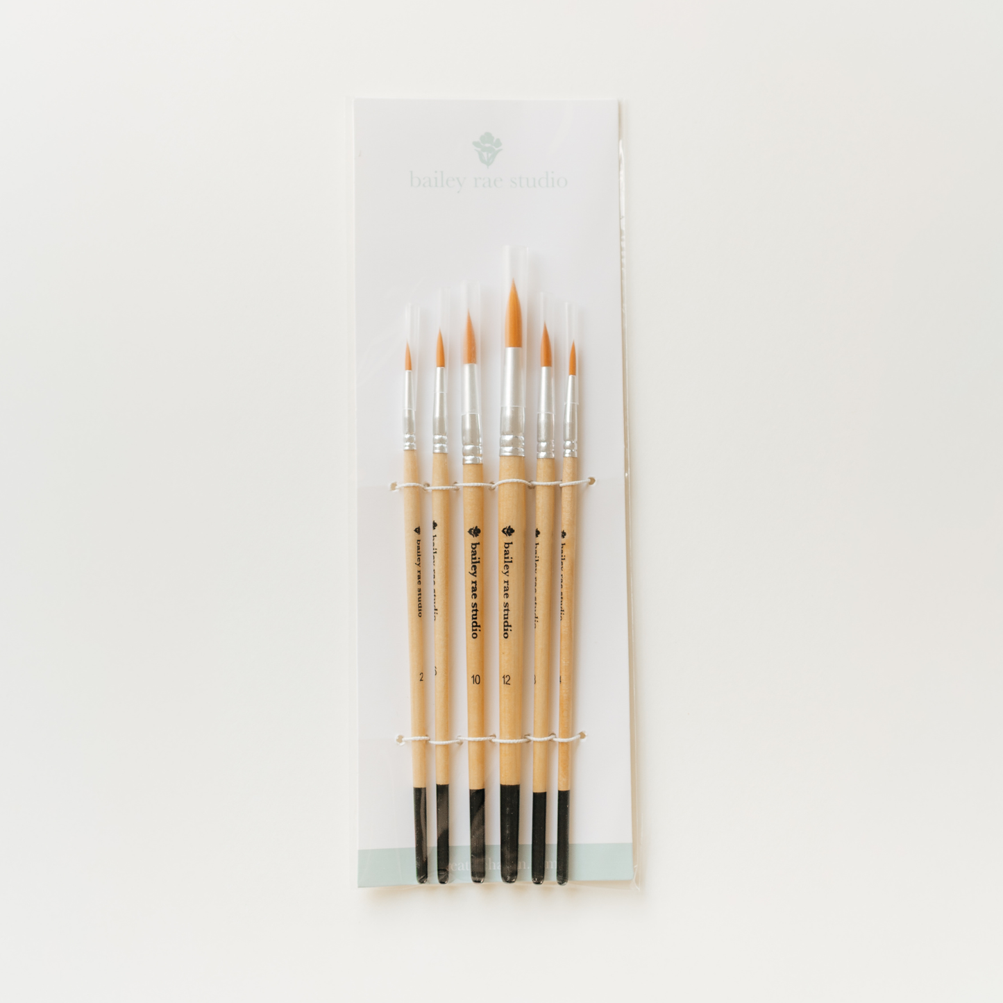Bailey Rae Studio - Round Tip Watercolor Brush Set -- 6 piece