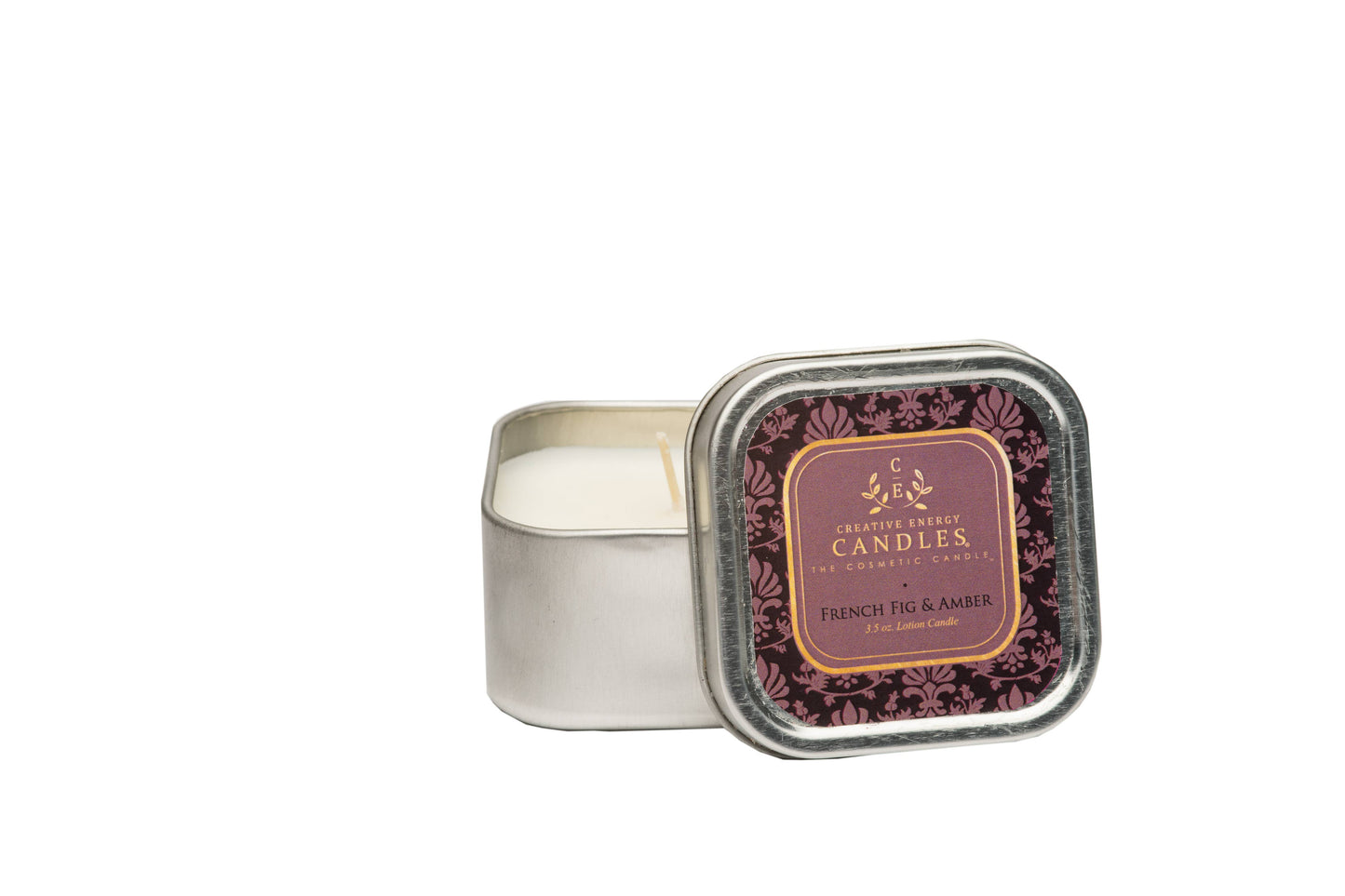 Creative Energy Candles - French Fig & Amber: 2-in-1 Soy Lotion Candle: Medium - 6 oz