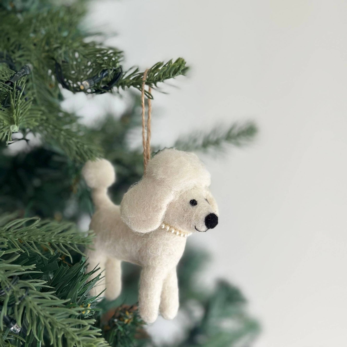 Deer Harbour Design - Felt Ornament - Poodle Ornament: Cream poodle