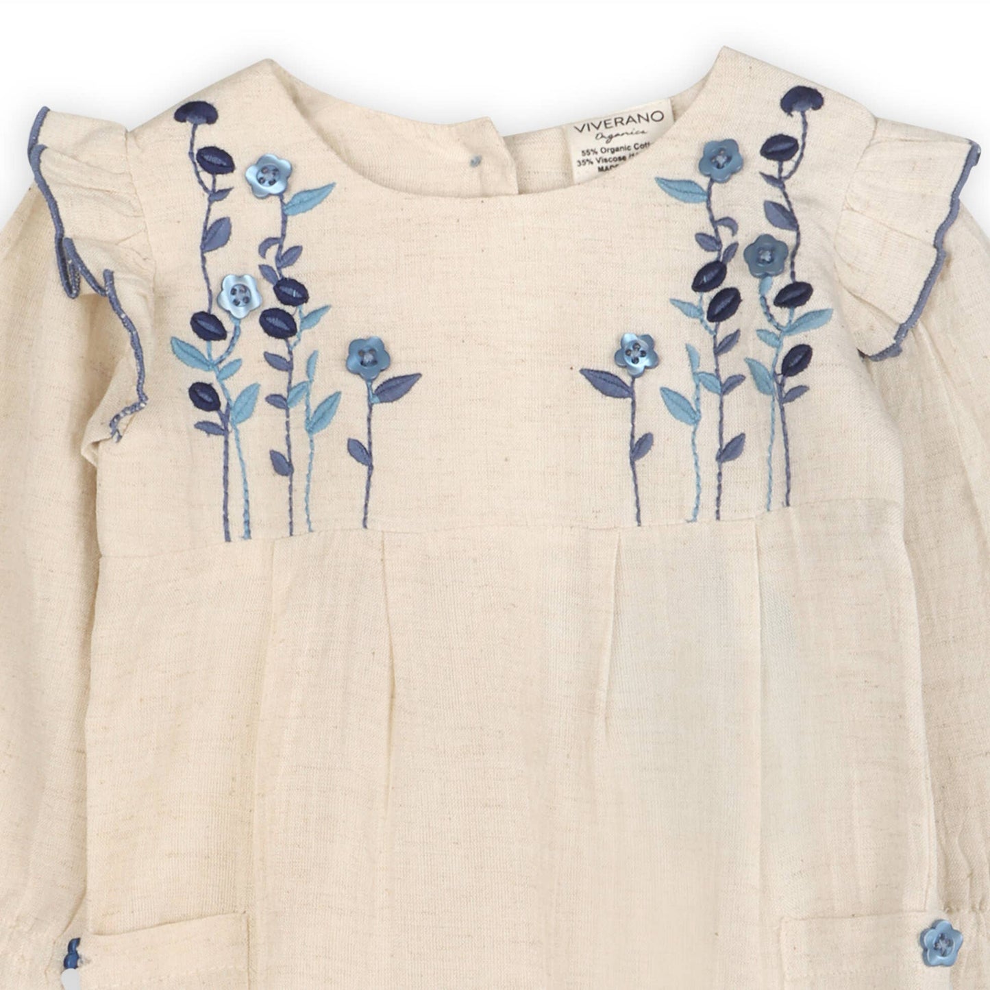 Viverano Organics - Atrani Embroidered Baby Romper & Headband (Organic)